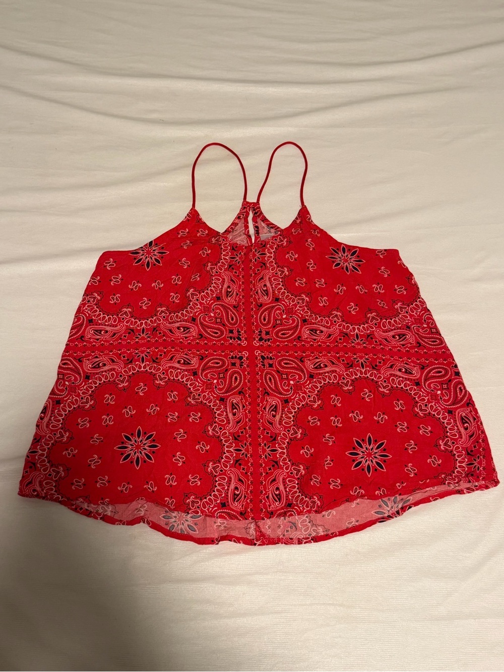 No Boundaries Red Bandana-Print Spaghetti Strap Cami